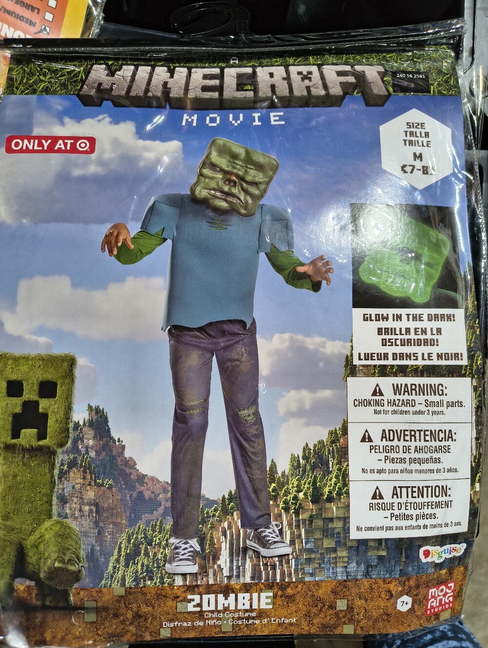 Minecraft Movie Zombie Costume Kids Size Medium